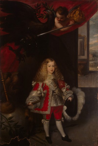 Retrato de Carlos II da Espanha em criança, 1667-1670 de Sebastian de Herrera Barnuevo