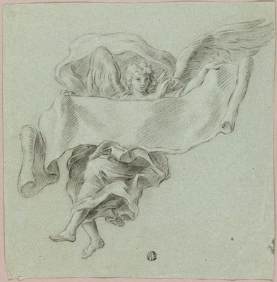 Anjo com objeto de transporte Putti de Sebastiano Conca