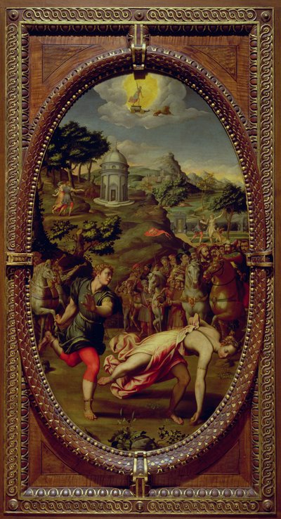Atalanta e Hippomenes, 1572 (óleo sobre ardósia) de Sebastiano Marsili
