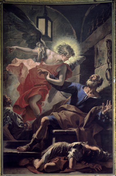 Libertação de São Pedro - São Pedro libertado da prisão. Pintura por Sebastiano Ricci de Sebastiano Ricci