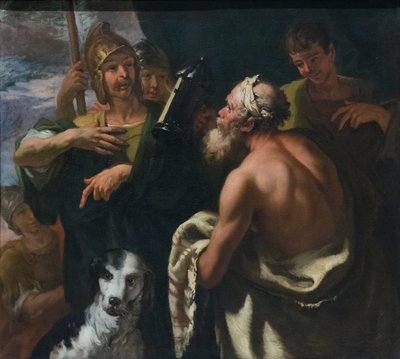 Lanterna de Diógenes, finais do século XVII, Sebastiano Ricci (óleo sobre tela) de Sebastiano Ricci
