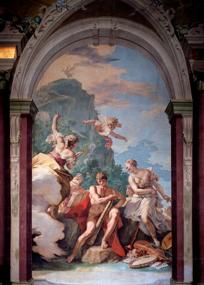 Hércules no cruzamento entre o vício e a virtude - Fresco de Sebastiano Ricci