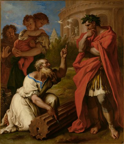 Tarquinio, o Antigo, consulta Átio Névio de Sebastiano Ricci