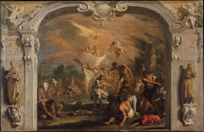 O Baptismo de Cristo, c.1713-14 (óleo sobre tela) de Sebastiano Ricci