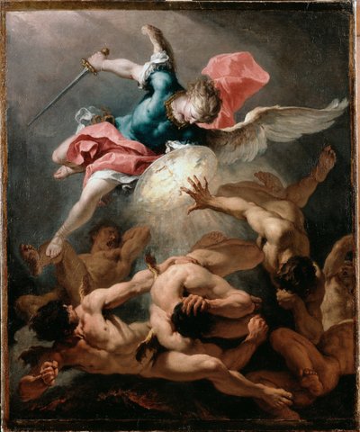 A Queda dos Anjos Rebeldes de Sebastiano Ricci