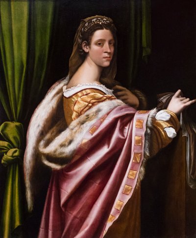 Retrato de uma senhora, meados de 1520 (óleo sobre madeira) de Sebastiano del (c.1485 1547) Piombo