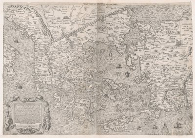 Mapa da Grécia, meados do século XVI., meados do século XVI. de Sebastiano di Re