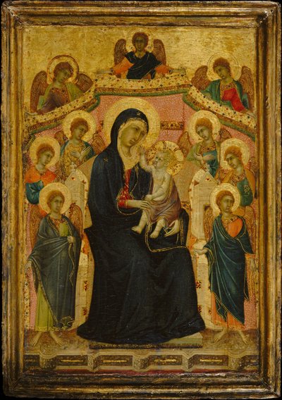 Madonna e Criança com Nove Anjos, ca. 1315. de Segna di Buonaventura
