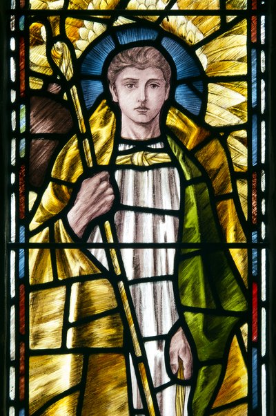 Mortehoe, St Mary, Heaton Butler e Bayne, Selwyn imagem, Arcanjo St Raphael detalhe, c.1890 de Selwyn Image Selwyn Image