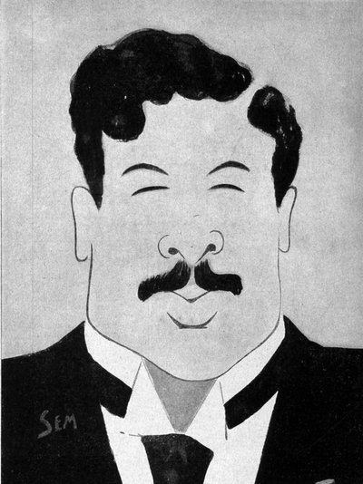 Desenho animado do autor dramático Maurice Donnay (1859 - 1945) por Sem (1863 - 1934). de Sem