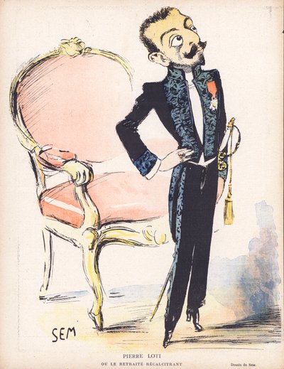 Pierre Loti, oficial da marinha francesa e romancista (cor litho) de Sem