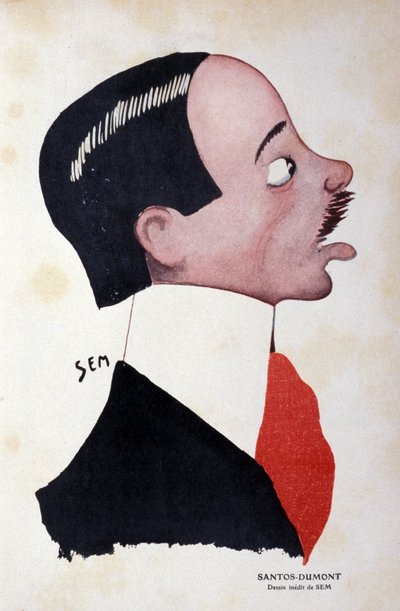 Retrato de Alberto Santos-Dumont (1873 - 1932), engenheiro e aeronáutico brasileiro pela Sem (1863 - 1934). de Sem