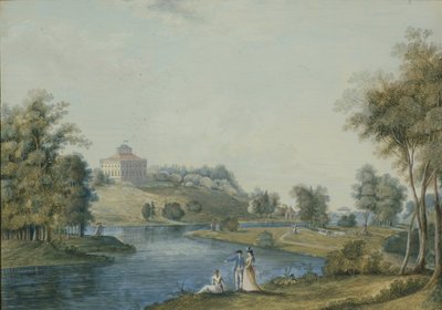 Vista da propriedade rural Sivoritsy, antes de 1792 de Semyon Fyodorovich Shchedrin