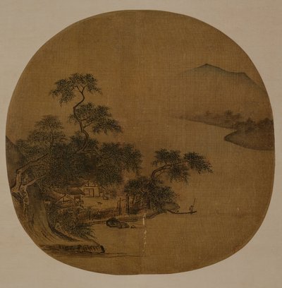 Riverside Retreat, c.1250 (tinta e cor sobre seda) de Sen Xia