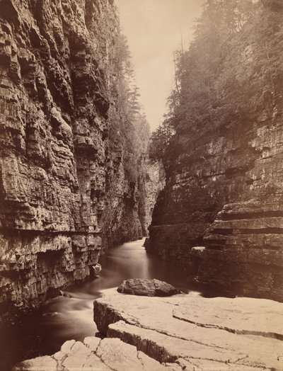 Ausable Chasm - Subindo o rio a partir de Table Rock, c. 1880 (foto) de Seneca Ray Stoddard
