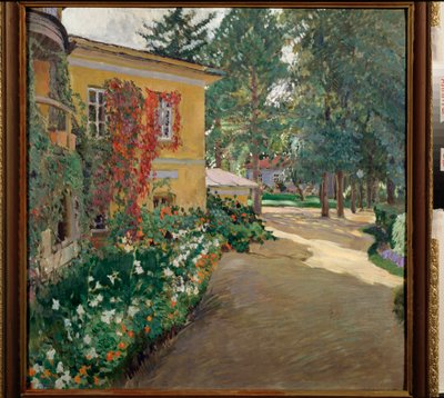Numa Propriedade Rural - Pintura de Sergei Arsenyevich Vinograd (1869-1938), óleo sobre tela de Sergei Arsenevich Vinogradov