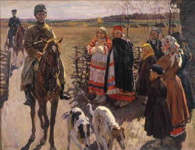 Caçadores com Borzois, 1913 de Sergei Arsenevich Vinogradov