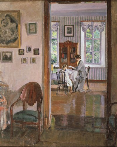 Em uma casa, 1910 de Sergei Arsenevich Vinogradov