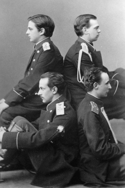 Grão-duques Alexander Alexandrovich e Vladimir Alexandrovich da Rússia, c1870-c1875 de Sergei Lvovich Levitsky