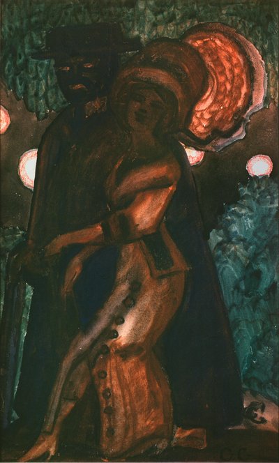 Promenade (Caminhada) - Obra de Sergei Yurievich Sudeykin (Serge Soudeikine) (1882-1946), guache sobre papel, cerca de 1910, arte russa do século XX, simbolismo - Coleção particular de Sergei Yurevich Sudeikin
