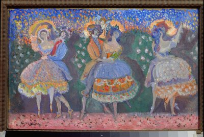 Un ballet (A Ballet) - Obra de Sergei Sudeykin (Serge Soudeikine) (1882-1946), óleo sobre papelão, arte russa, século XX, modernismo - Museu Literário Central do Estado, Moscou de Sergei Yurevich Sudeikin