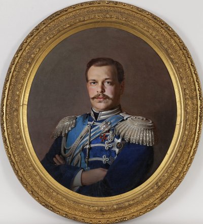 Alexandre III - Retrato do Imperador Alexandre III (1845-1894) - Peinture de Sergei Konstantinovich Zaryanko (1818-1870), ca. 1865 - Óleo sobre tela, 78x71 - Coleção Particular de Sergey Konstantinovich Zaryanko