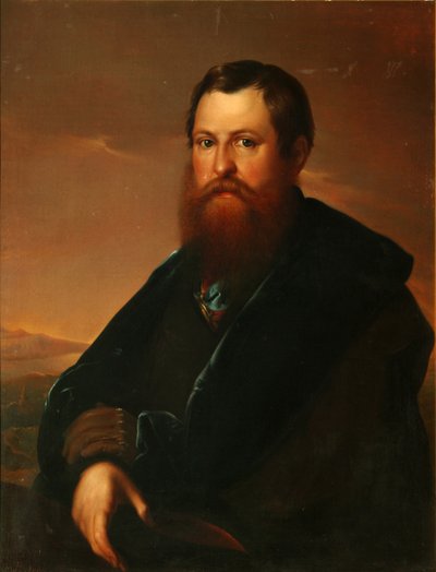 Retrato do comerciante Pyotr Semyonovich Sapozhnikov de Sergey Konstantinovich Zaryanko