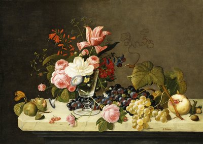 Flores e frutos, de Severin Roesen