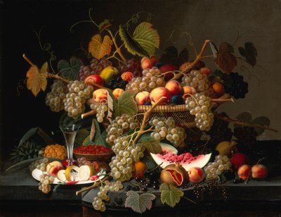 Natureza morta com fruta de Severin Roesen