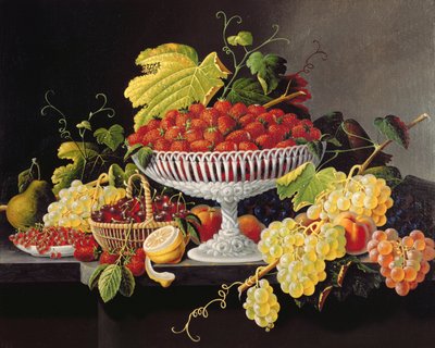 Natureza morta com morangos (óleo sobre tela) de Severin Roesen