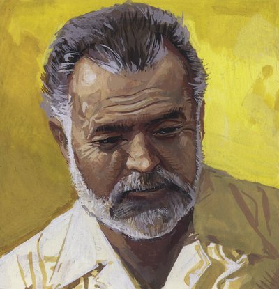 Ernest Hemingway (guache sobre papel) de Severino Baraldi