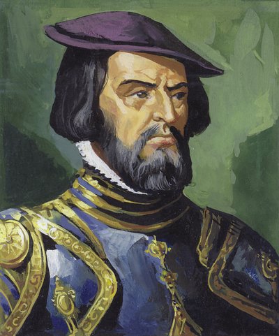 Hernando Cortes (guache sobre papel) de Severino Baraldi
