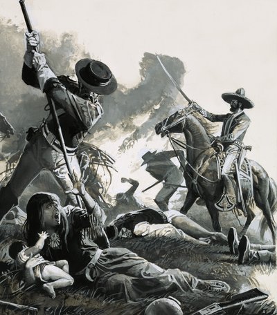 Em 1858, duas tropas de cavalaria mexicana atacaram o acampamento dos Apaches de Severino Baraldi