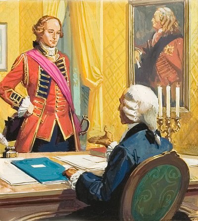 James Wolfe é nomeado pelo Primeiro-Ministro britânico, William Pitt de Severino Baraldi