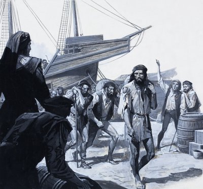 Os homens de Magalhães (guache sobre papel) de Severino Baraldi
