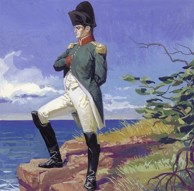 Napoleão no exílio na ilha de Santa Helena (guache sobre papel) de Severino Baraldi