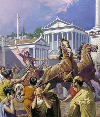 Notícia das vitórias de Aníbal (247-c.183 a.C.) (guache sobre papel) de Severino Baraldi
