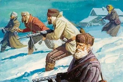 Os russos defendem o seu país durante a invasão de Hitler de Severino Baraldi