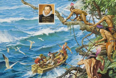 Sir Francis Drake (c.1540-96) (guache sobre papel) de Severino Baraldi