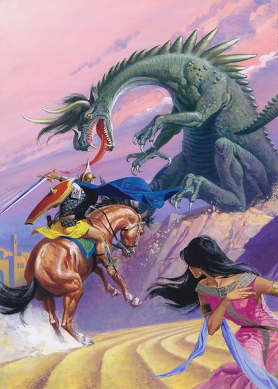 São Jorge e o Dragão (guache sobre papel) de Severino Baraldi