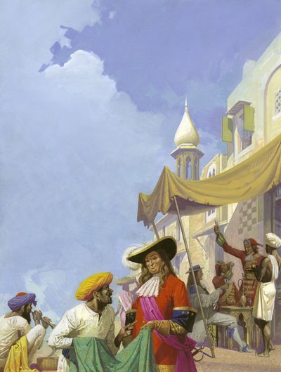 A Companhia Inglesa das Índias Orientais (guache sobre papel) de Severino Baraldi