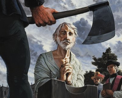 A execução de Walter Raleigh (1552-1618) (guache sobre papel) de Severino Baraldi