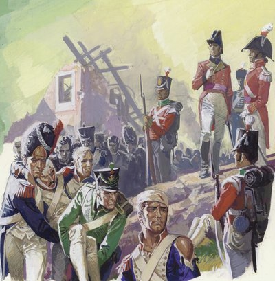 Soldados feridos após a batalha de Waterloo de Severino Baraldi