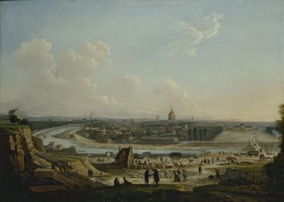 Vista geral de Paris, tirada da colina de Chaillot, 1818 (óleo sobre tela) de Seyfert