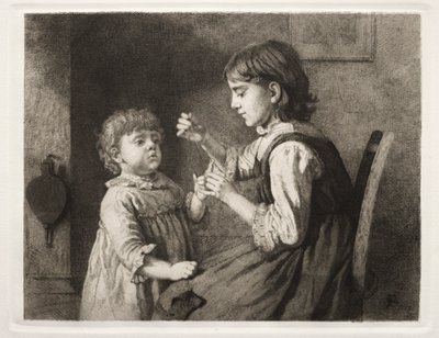 O primeiro bordado, 1884. de Seymour Joseph Guy
