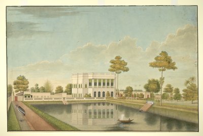 Adicionar ou 488 casa de Calcutá rodeada por um jardim com tanque e casas de fora de Shaik Muhammad Amir of Karraya