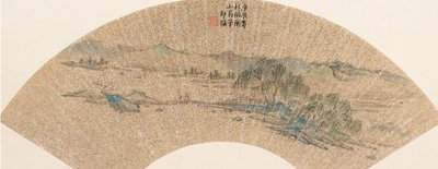 paisagem após o nome de wen Z e ng, datada de 1640. de Shao Mi