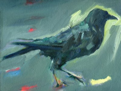 Walking Crow, 2024 (óleo sobre tela) de Shaun Carey