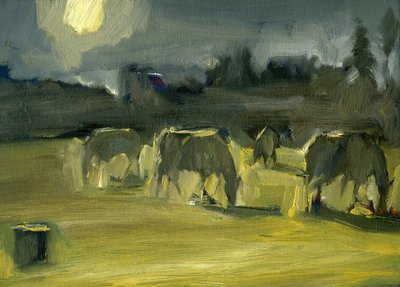 Cavalos de inverno, 2024 (óleo sobre tábua) de Shaun Carey