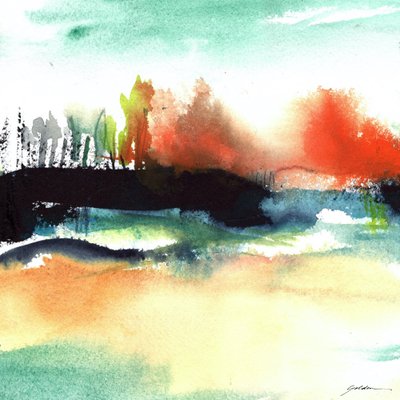 Paisagem abstrata vibrante de Sheila Golden